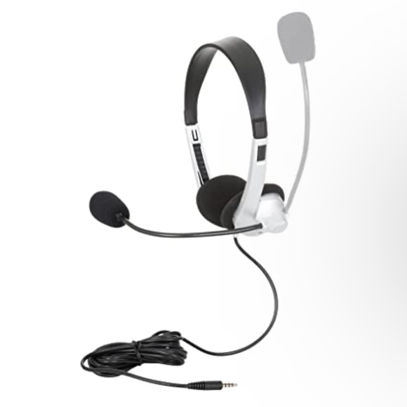 Stereo Headset with Boom Microphone Egghead Adjustable 8 ft cord PC Gaming Phone - Picture 2 of 7